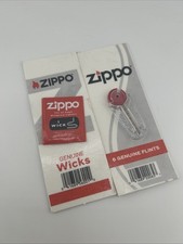 New Zippo Lighter 12 Flint Pack and 12 Wick Packs 72 Flints 12 Wicks
