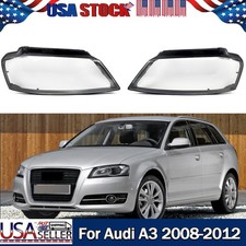 Pair Front Headlight Lamp Lens Covers For Audi A3 8P S-line S3 RS3 2008-2012 L+R