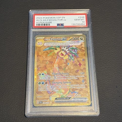 2024 POKEMON SSP EN-SURGING SPARKS HYPER RARE #248 ALOLAN EXEGGUTOR EX PSA 10