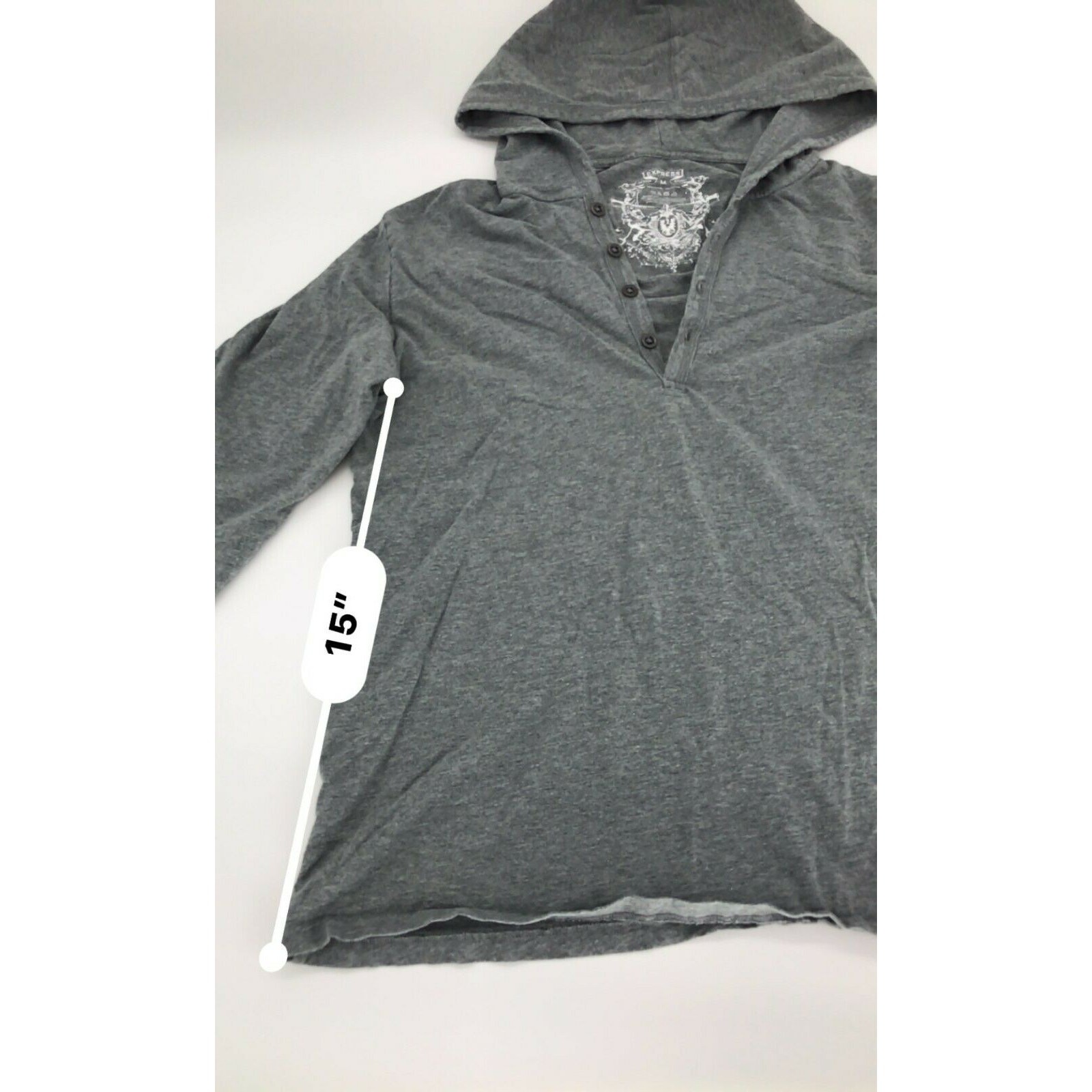 Express Solid Gray Pullover Hoodie Women’s Size M… - image 6