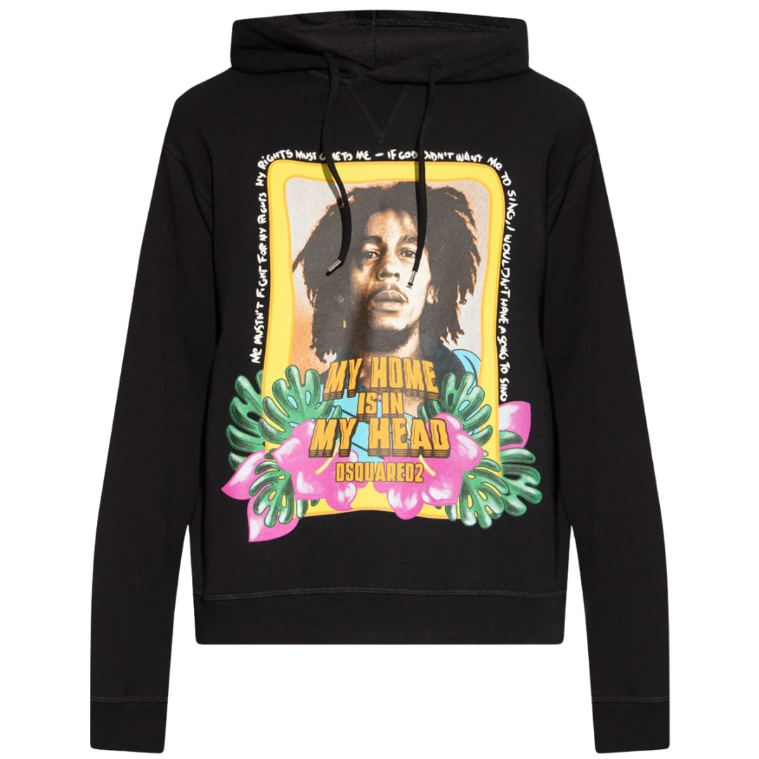 Dsquared2 Cool Fit Bob Marley Logo Black Hoodie 53790₽