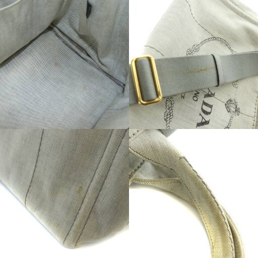 PRADA CANAPA Canapa 1BG439 Tote Bag Shoulder 2WAY Hand Logo Denim Light Gray GY1 thumbnail 9