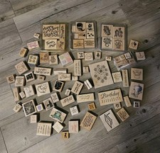 LOT OF 5 Pounds Of WOOD Block RUBBER STAMPS/ Variety Most Stampin Up More