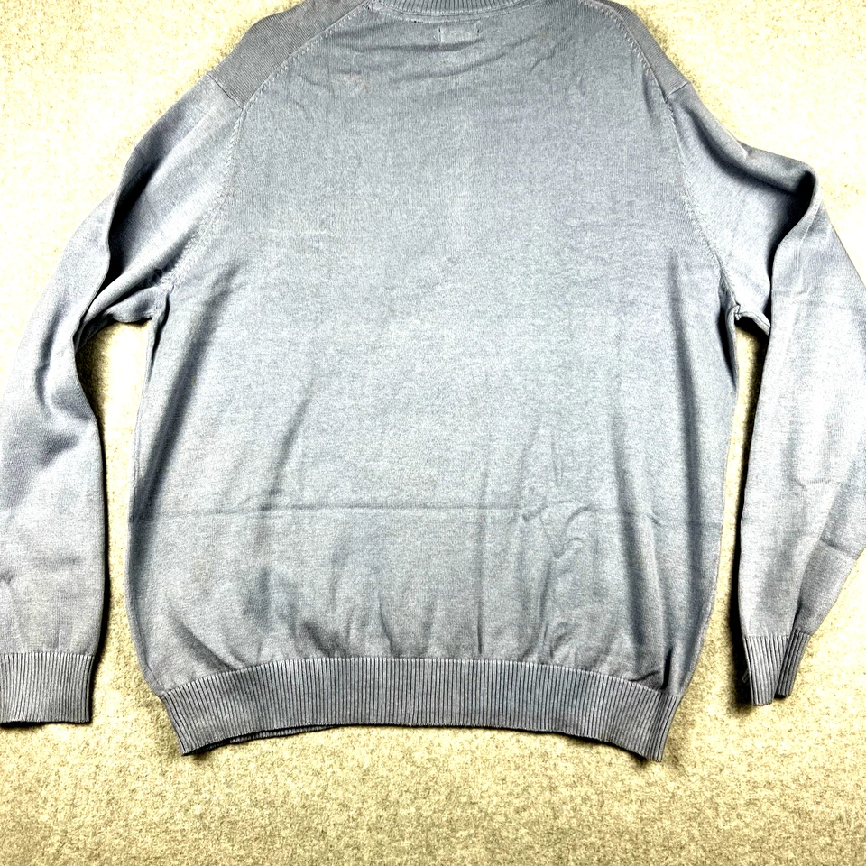 IZOD Saltwater Pullover Men’s XL Blue Half Zip Sweater Long Sleeve Cotton Blend - Image 3 of 4