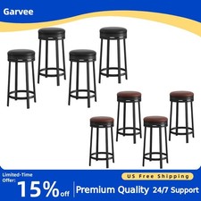 Adjustable Swivel Round Bar Stool Set of 2/4, PU Leather Kitchen Pub Chair