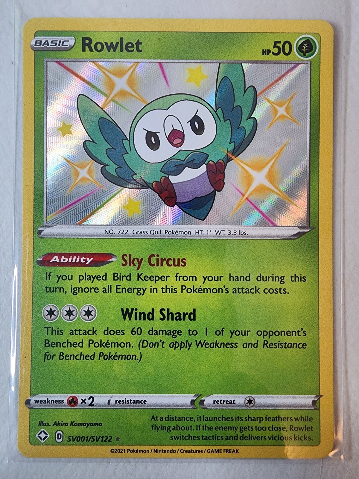 ROWLET SV001/SV122 Shining Fates Pokémon Card Near Mint