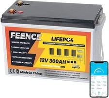 12V 300Ah Bluetooth LiFePO4 Batterie, Bluetoo...