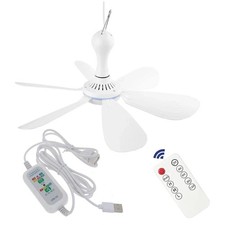2X(Silent 6 Leaves USB Powered Ceiling Canopy Fan with Remote Control4967