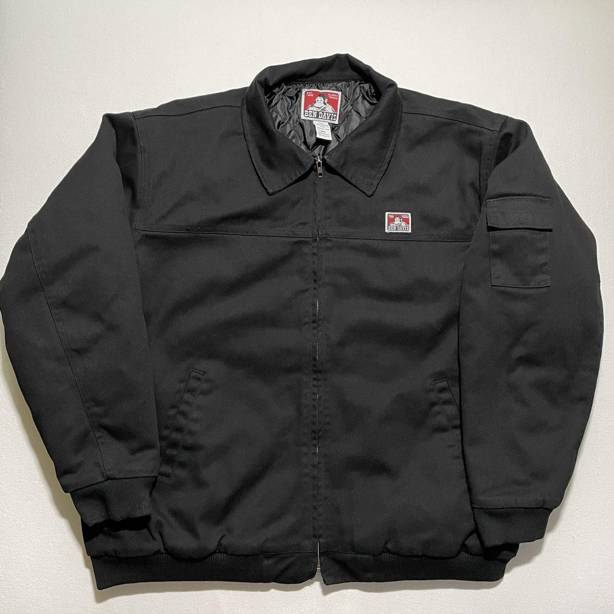 Ben Davis Jacket Mens 3XL Black Full Zip Quilted Workwear