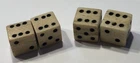 4 Vintage Bone (Bovine) Dice (2Pairs) (9/16” & 9/16+”)