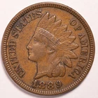 1889 Indian Head Penny Cent Extremely Fine (XF)
