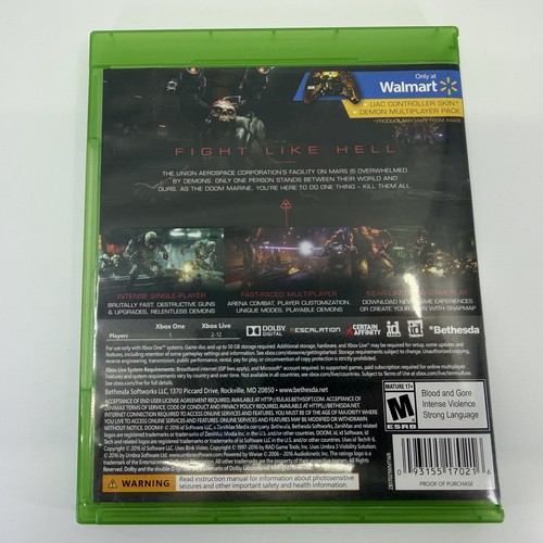 Doom Xbox One CIB testato Microsoft Walmart completo - Foto 3 di 5