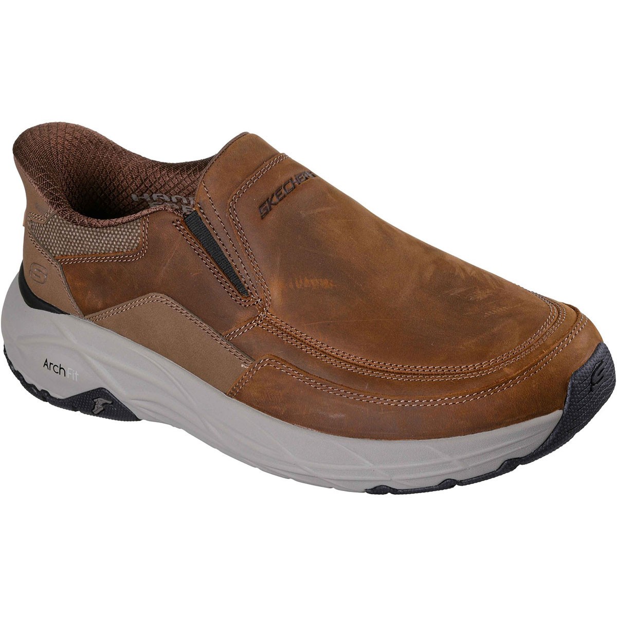 Skechers Men's Slip-Ins Arch Fit Maverick Shoes - Charcoal/Dark Brown