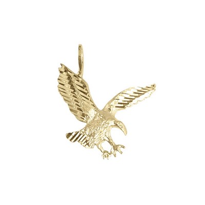 Bettelkette Fliegender Adler mit Diamantschliff 14 Karat Gelbgold