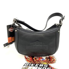 NUOVA borsa hobo Harley-Davidson piatta borchiata barra e scudo in pelle MHW045/08