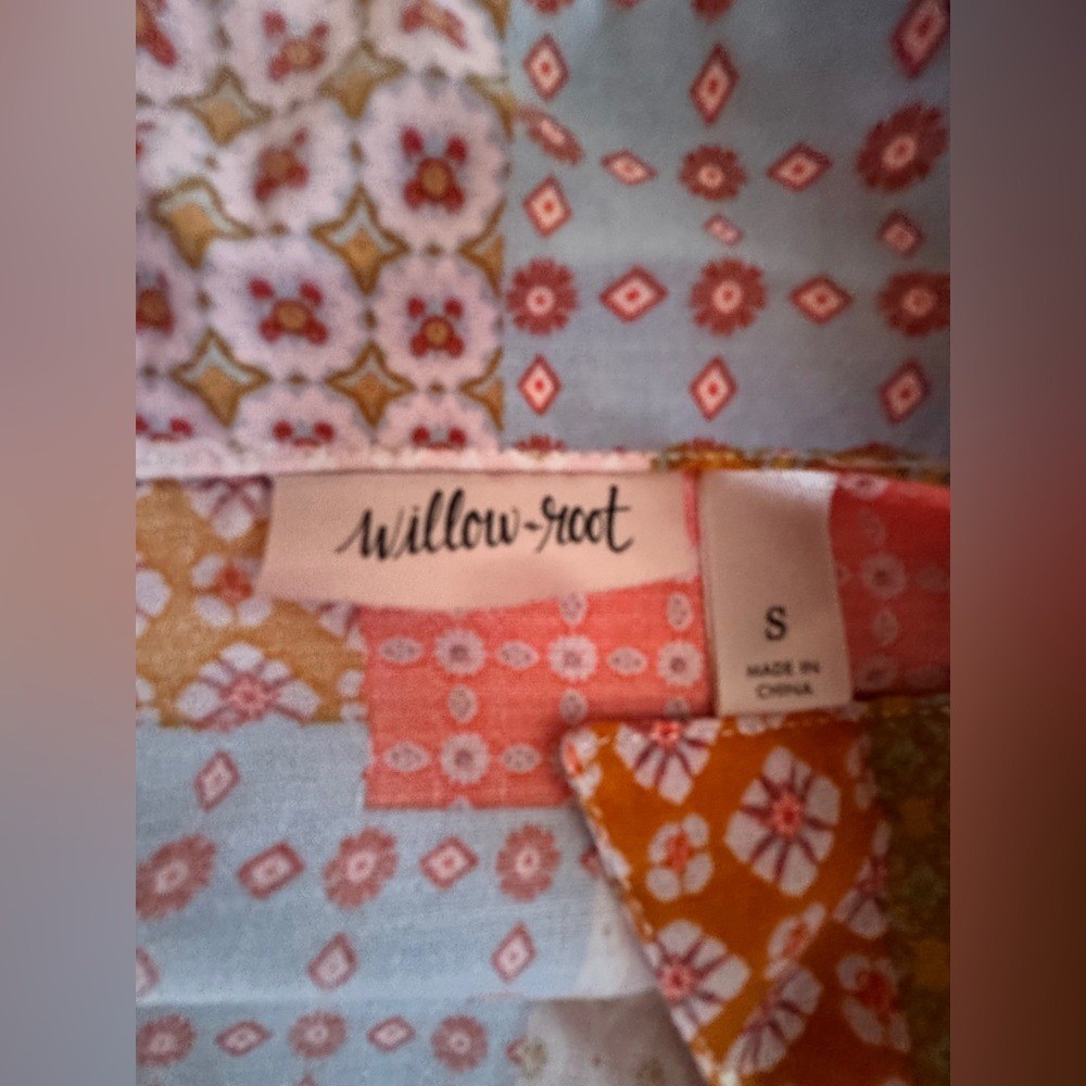 Willow & Root  Multicolor Patchwork Shirt Size Sm… - image 4