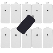 10Pack Large TENS Electrode Pads 3.5mm Snap Connectors High Conductivity, R...
