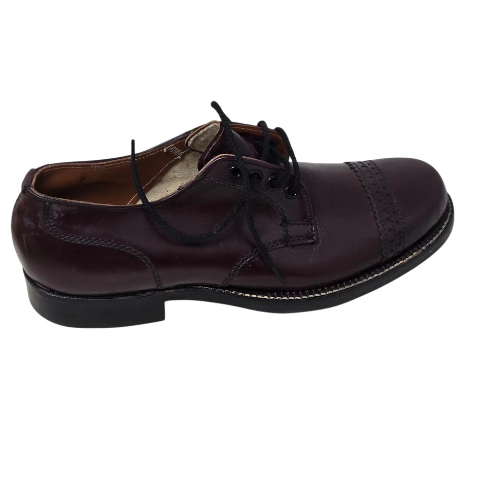 VTG 1950s NOS Sundial Kenmore Mens Dress Shoes Burgundy Pilgrim Soles. USA READ - Image 3 of 4