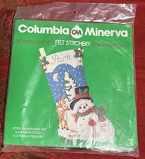 Columbia Minerva Christmas Frosty Snowman Felt Stocking Kit 7585 Sealed