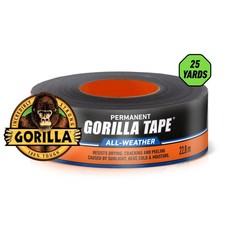 Gorilla All Weather Duct Tape, Black, 1.88" x 25 yd - UV and Temperature