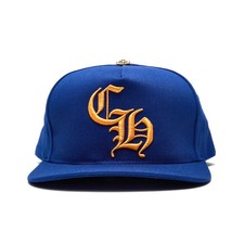 Chrome Hearts Embroidered CH Logo Baseball Hat Blue Orange