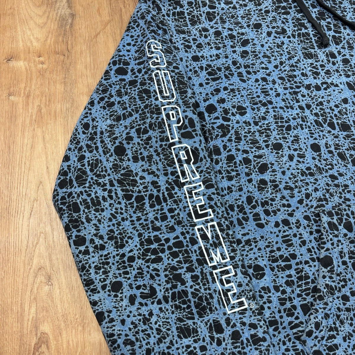 Authentic Supreme Hoodie Sweatshirt Mens Medium Blue Marble