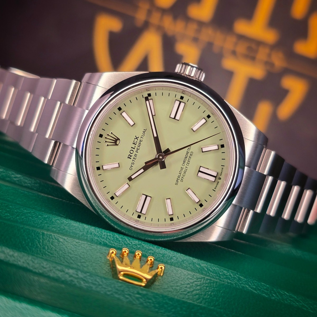 UNWORN 2025 ROLEX OYSTER PERPETUAL 41MM 134300 PISTACHIO STEEL