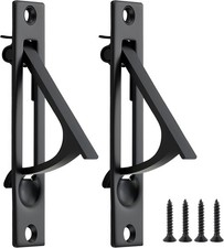 2 Pack Matte Black Pocket Door Pull Solid Flush Edge Handle Pocket Door Hardware