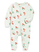 New Old Navy One Piece Snowmen Fleece Sleep Play PJS Pajamas 0-3 Months NWT