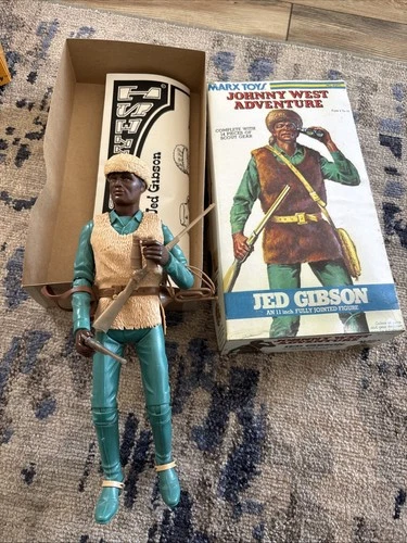 HTF Marx Johnny West Jed Gibson Original Figure W/repro Accessories and Box READ