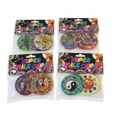 Super Milk Caps POGS Set OVP Retro Sammelchips 90er Spiel Pog Caps Sammlung Neu