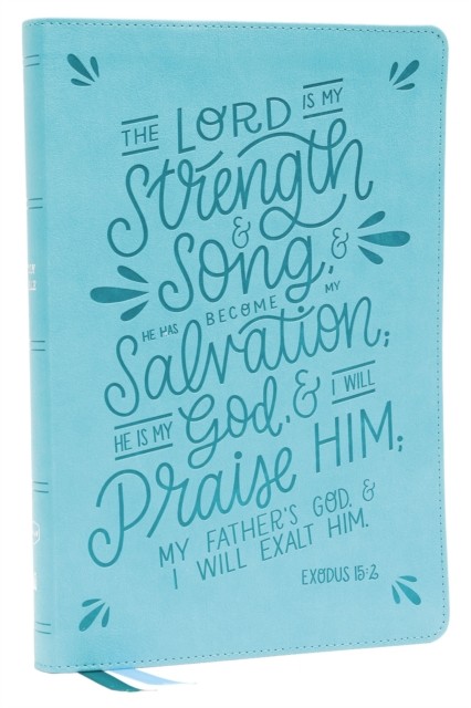 NKJV, Thinline Bible, Verse Art Cover Collection, Leathersoft, Teal, Red