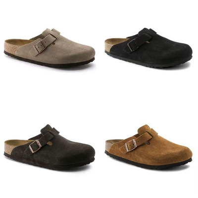 #ad #ad New Birkenstock Boston Suede Leather Soft Footbed Taupe Black Mocha Clog Shoes $65.95