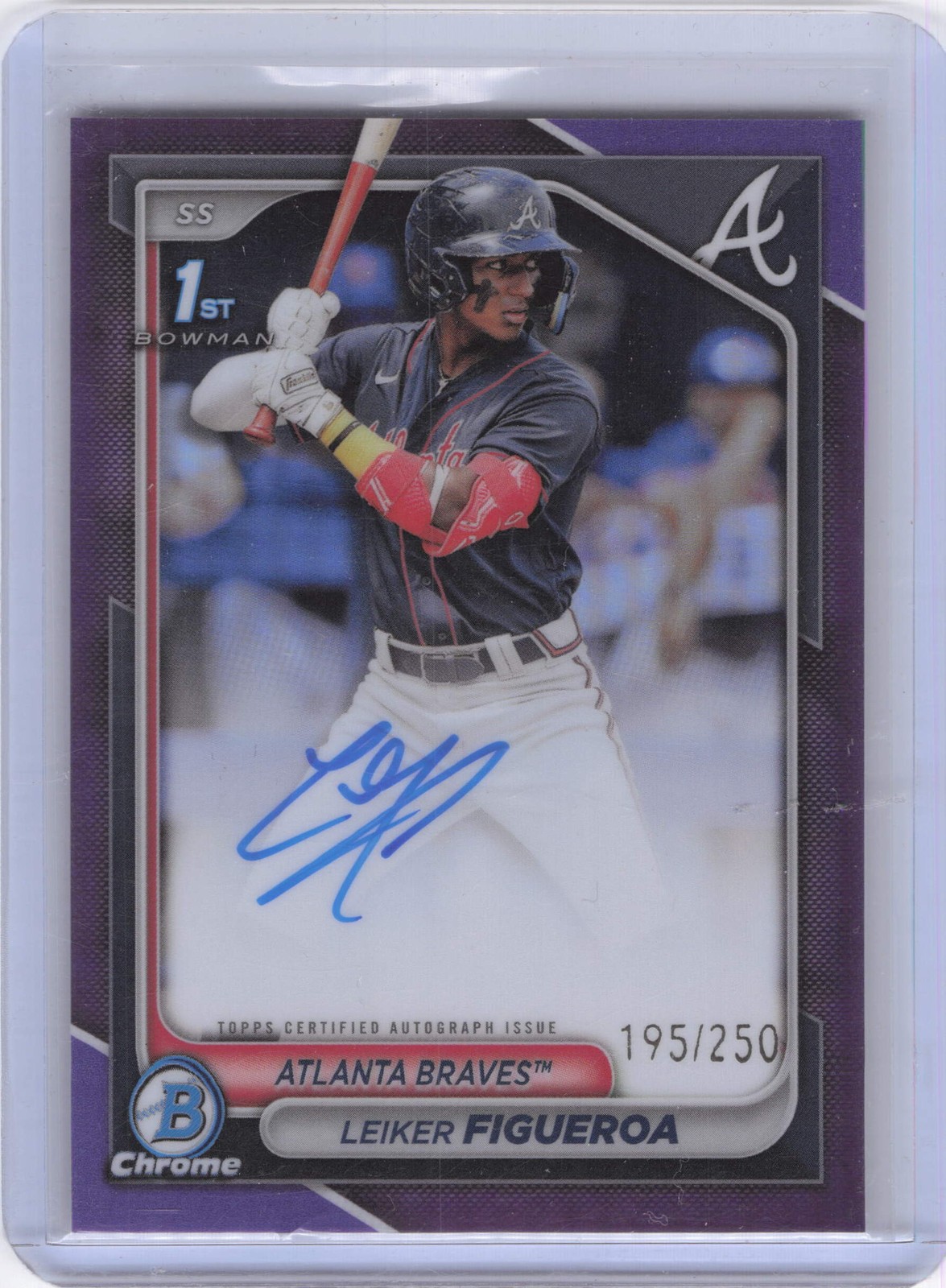 2024 Bowman Chrome #CPA-LF Leiker Figueroa Prospects Auto Purple #/250