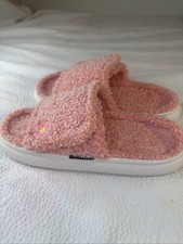 MUK LUKS Women's Gael Slide Slippers in peach daisy Sz S