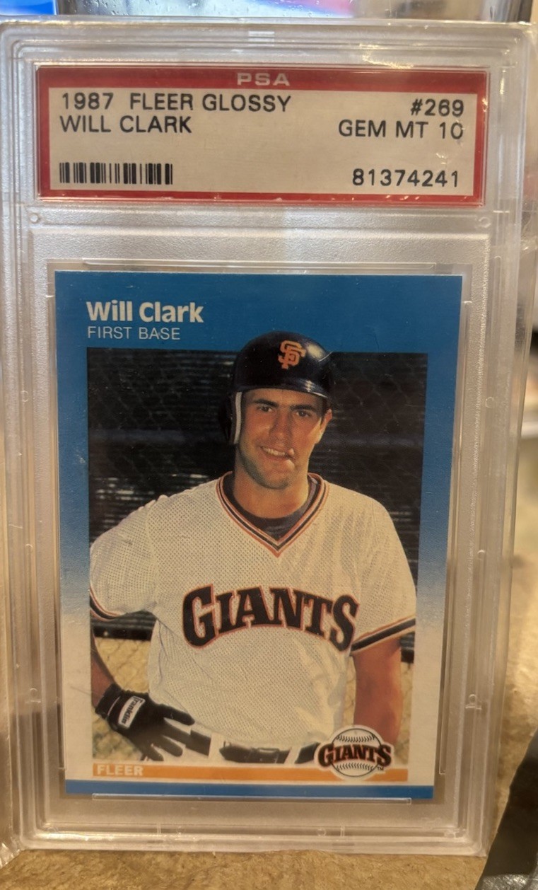 Fleer 1987 Glossy #269 Will Clark Rookie San Francisco Giants PSA GEM MT 10