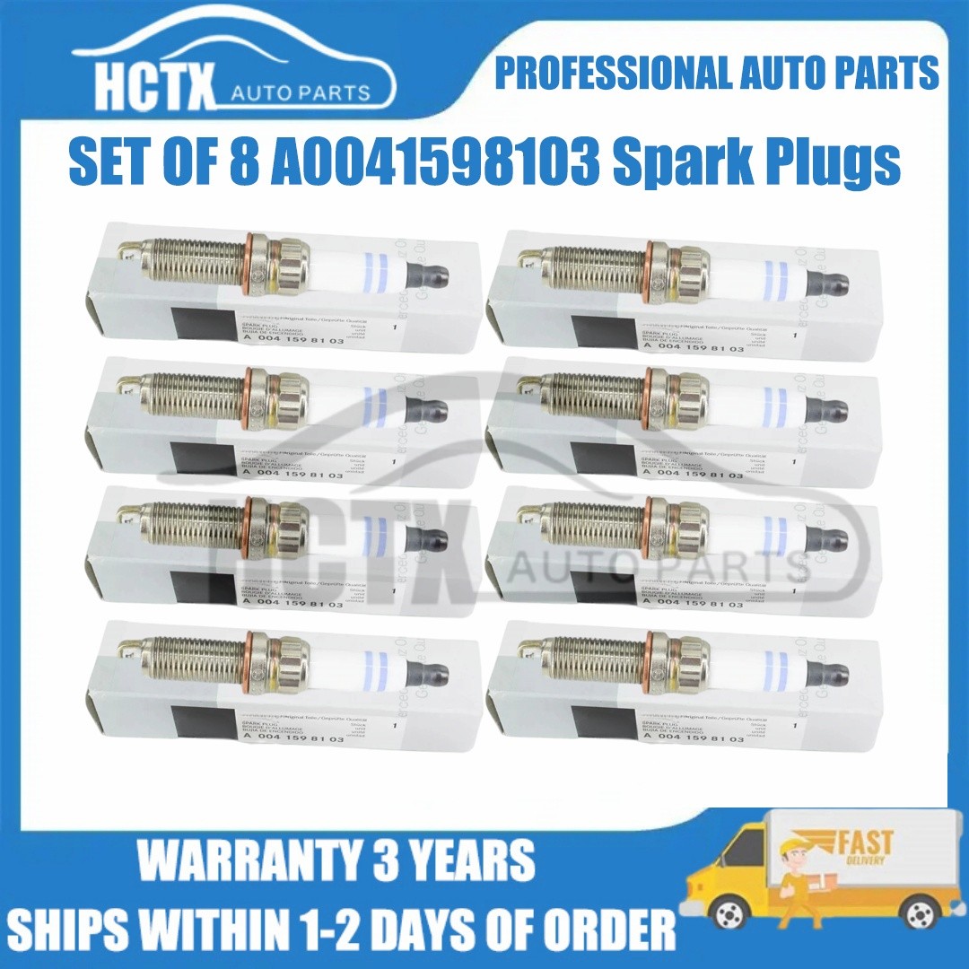 NEW Set OF 8 A0041598103 ZR6SII3320 Double Iridium Spark Plugs For Mercedes Benz