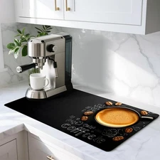 17x32 Coffee Mat, Extra Large Absorbent Non Slip Dish Drying, Bar Accessories