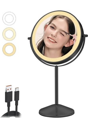 Vanity 7inch Mirror with Lights Rechargeable 1x/10x Double Sided Mirror