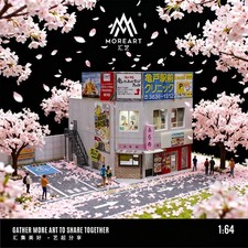 Diorama 1/64 Die-Cast Car Garage Model LED Japanese Street Building Display Toys