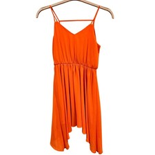 Charlotte Russe Orange Dress Sleeveless Casual Party High Low Women's