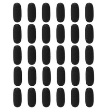 30 Pcs Mini Foam Microphone Windscreen, 16x36mm Black Mic Cover