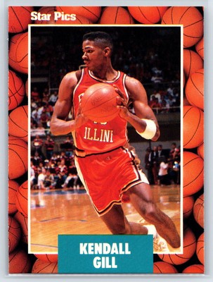 1990 Star Pics Kendall Gill Rookie Illinois Fighting Illini RC #45