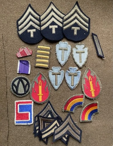 WWII WW2 US Army Military 36th 63rd 69th Infantry Division Green Back Patch Lot
