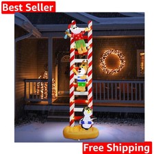 10FT Christmas Inflatable Decorations, Hawaii Beach Themed Giant Lighted Ladd...