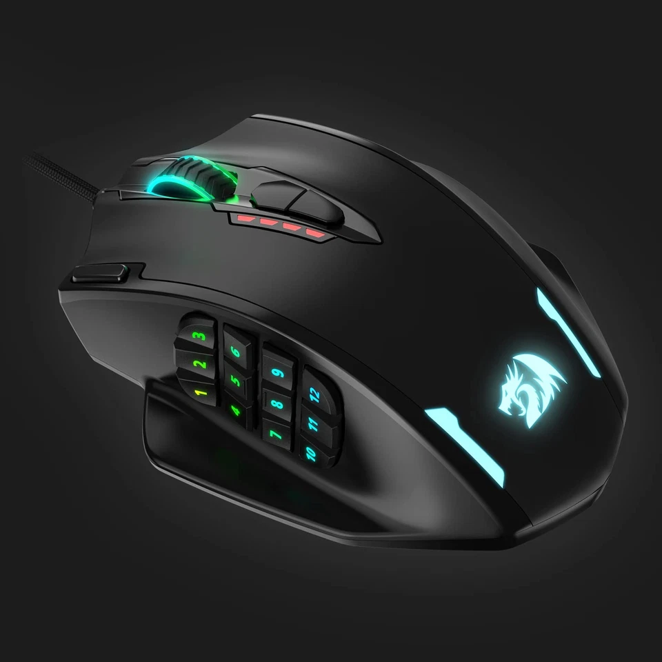 Redragon M908 Impact RGB LED MMO Gaming Mouse, 12 Side Buttons, Optical Wired Er - Image 2 of 4