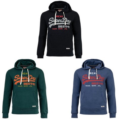 Superdry Herren Hoodie - Vl Classic Hood, Logo, Baumwoll-Mix, einfarbig