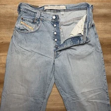 Diesel Jeans Men 30x30 Blue Saddle Loose Tapered Leg Italy Light Wash (Tag 33)