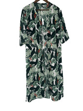 Rachel Zoe Duster Tropical 3/4 Sleeve Tie Front M-L Kimono vacation resort beach