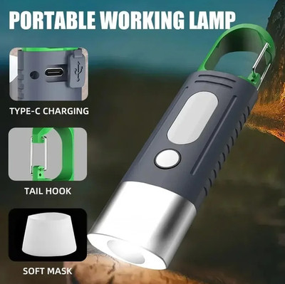 1pc Mini High Power LED Flashlight with Side Light & Telescopic Zoom - NEW